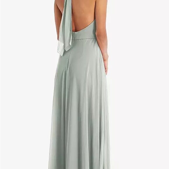 High Neck Halter Backless Maxi Dress in Willow Green - Size 6 - Picture 3 of 3